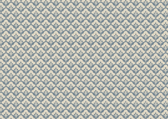 Trellis Prints, Scallop and Bud Raffs Blue - Twist&Fit Roman Blind - Image 7